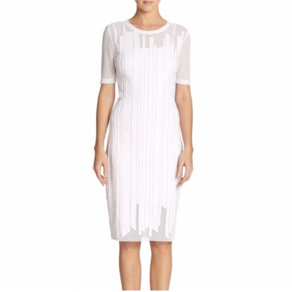 Elie Tahari Marianna Optic Shirt Sleeve Dress